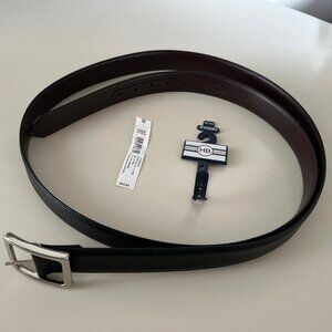 Harbor Bay Reversible Black/Brown Men's Size 62-64 Leather Belt NWT, Never Worn